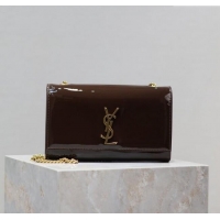 Buy Cheap Saint Laurent Kate Medium Chain Bag in Patent Leather 364021 Brown 2025