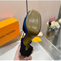 Sumptuous Louis Vuitton Swing Platform Sandals 11cm in Velvet Blue 2025 1AICSA 1219120