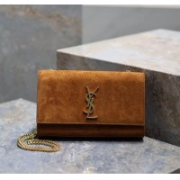 Trendy Design Saint Laurent Kate Medium Chain Bag in Suede 364021 Clay Yellow 2025