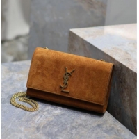 Trendy Design Saint Laurent Kate Medium Chain Bag in Suede 364021 Clay Yellow 2025