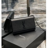 Promotional Saint Laurent Kate Medium Chain Bag in Grained Leather 364021 All Black 2025