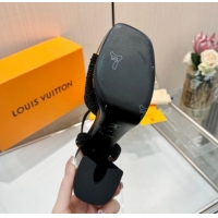Purchase Louis Vuitton Swing Platform Sandals 11cm in Suede and Strass Black2 1AICSA 1219124