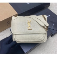 Shop Discount Saint Laurent Niki Baby bag in Grained Lambskin 633179 White 2025