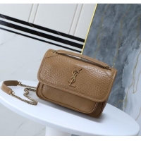 Top Grade Saint Laurent Niki Baby bag in Grained Lambskin 633179 Dark Cork 2025