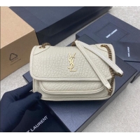 Good Quality Saint Laurent Niki Mini bag in Grained Lambskin 828736 White 2025