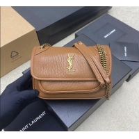 Top Quality Saint Laurent Niki Mini bag in Grained Lambskin 828736 Caramel 2025