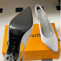 Pretty Style Louis Vuitton Legacy Slingbacks Pump 9cm in Satin and Strass Grey 1AISLV 1219130