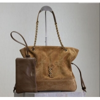 Best Price Saint Laurent Jamie Shopping Small Bag in Suede 833948 Brown 2025