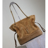 Best Price Saint Laurent Jamie Shopping Small Bag in Suede 833948 Brown 2025