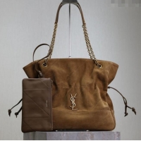Big Discount Saint Laurent Jamie Shopping Bag in Suede 809824 Brown 2025