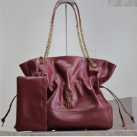 Top Grade Saint Laurent Jamie Shopping Bag in Lambskin 809824 Dark Burgundy 2025