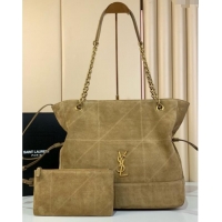 Big Discount Saint Laurent Jamie Shopping Bag in Suede 809824 Golden Leaf 2025