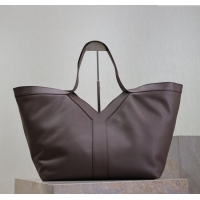 Best Price Saint Laurent Y Tote Bag in Leather 817602 Coffee 2025