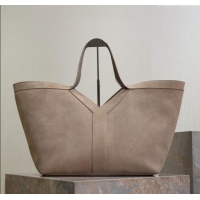 Top Quality Saint Laurent Y Tote Bag in Suede 817602 Grey 2025