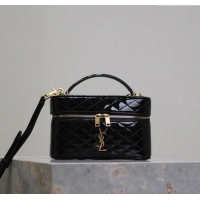 Buy Discount Saint Laurent Gaby Vanity Bag in Patent Quilted Lambskin 766731 Black 2025