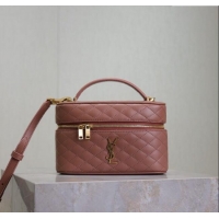 Reasonable Price Saint Laurent Gaby Vanity Bag in Quilted Lambskin 766731 Barely Pink 2025