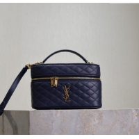 Promotional Saint Laurent Gaby Vanity Bag in Quilted Lambskin 766731 Abesse Blue 2025