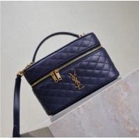 Promotional Saint Laurent Gaby Vanity Bag in Quilted Lambskin 766731 Abesse Blue 2025