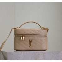 Super Quality Saint Laurent Gaby Vanity Bag in Quilted Lambskin 766731 Dark Toffee 2025