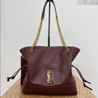 Super Quality Saint Laurent Jamie Shopping Small Bag in Lambskin 833948 Burgundy 2025
