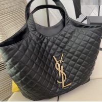 Best Price Saint Laurent Icare Maxi Shopping Bag in Quilted Lambskin 698651 Black 2025 Top Quality