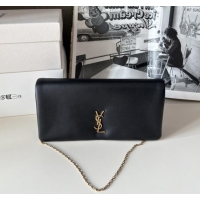 New Design Saint Laurent Calypso Lambskin Chain Mini Bag 801712 Black 2025 Top Quality