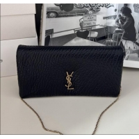 New Design Saint Laurent Calypso Chain Mini Bag in Finely Grained Leather 801712 Black 2025 Top Quality