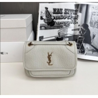 Best Product Saint Laurent Niki Baby Bag in Grained Lambskin 633179 White 2025 Top Quality
