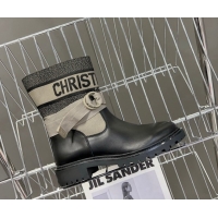 Classic Hot Dior D-Major Ankle Boots in Fabric and Calfskin Light Beige 2025 D09021 1029015