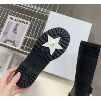 Unique Style Dior D-Major Medium Boots in Fabric and Calfskin All Black D09021 1029023