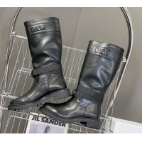 Good Looking Dior D-Major Medium Boots in Calfskin Leather Black D0902 11029024