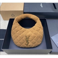 Big Discount Saint Laurent Icarino Mini Bag in Quilted Suede 851689 Caramel Cognac Brown 2025