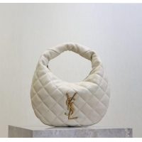 Luxury Discount Saint Laurent Icarino Mini Bag in Quilted Nappa Leather 851689 White 2025