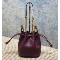 Best Discount Saint Laurent Cassandre Bucket Bag in Lambskin Leather 840886 Rouge Cabernet Burgundy 2025