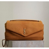 Best Quality Saint Laurent Calypso Large Bag in Grained Suede 777399 Yellow 2025