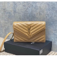 Grade Design Saint Laurent Cassandre Envelope Chain Wallet in Matelasse Patent Leather 742920 Beige 2025