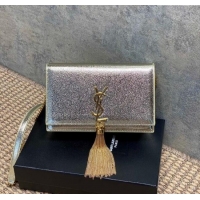 Top Grade Saint Laurent Kate Small Chain and Tassel Bag in Grained Leather 354122 Gold 2025
