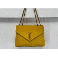 Top Quality Saint Laurent Loulou Large Bag in "Y" Suede 459749 Yellow 2025