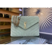 Pretty Style Saint Laurent Loulou Large Bag in "Y" Suede 459749 Green 2025