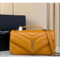 Top Quality Saint Laurent Loulou Medium Bag in Matelasse Lambskin Sunflower 801439 Yellow 2025