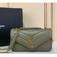 New Fashion Saint Laurent Loulou Small Bag in Matelasse Lambskin 801437 Green 2025