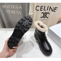 Good Quality Dior DiorAlps D-Quest Ankle Boots in Black Grained Calfskin and Wool with Buckle Strap 1029036