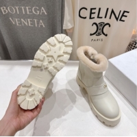 Best Product Dior DiorAlps D-Quest Ankle Boots in Grained Calfskin and Wool with Buckle Strap White 1029037