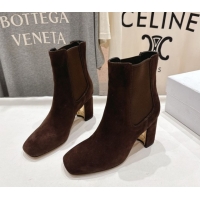 Best Price Dior D-Art Heeled Ankle Boots 8cm in Suede Dark Brown 1029038