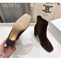 Best Price Dior D-Art Heeled Ankle Boots 8cm in Suede Dark Brown 1029038