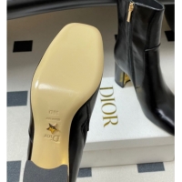 Luxury Cheap Dior D-Art Heeled Ankle Boots 8cm in Calfskin with CD Letters Black 1029043