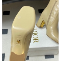 Luxury Dior D-Art Heeled Ankle Boots 8cm in Calfskin with CD Letters Beige 1029044