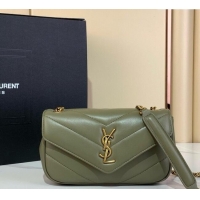 Super Quality Saint Laurent Loulou Mini Bag in Matelasse Lambskin 821749 Moss Green 2025