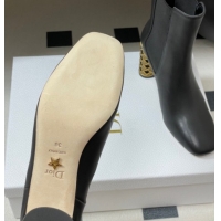 Purchase Dior Icon Ankle Boots 8cm Cannage Metal-Tone Heel in Calfskin Leather Black 1029048