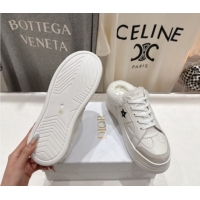 Most Popular Dior Star Platform Sneaker Mules 5cm in Calfskin Leather and Wool White 51029059